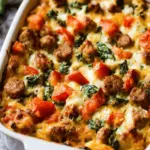Easy Sausage, Spinach and Tomato Egg Casserole
