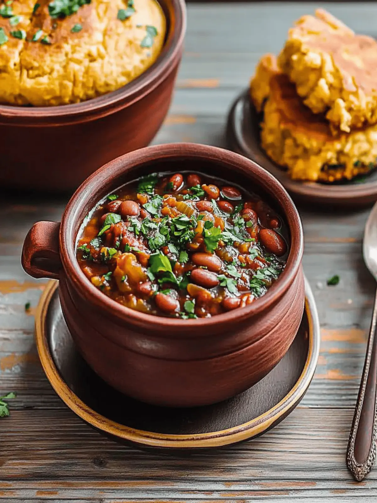 Lobio (Georgian Bean Stew) with Mchadi Cornbread