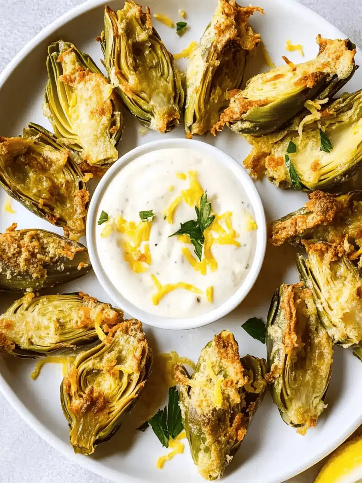Crispy Roasted Artichoke Hearts with Parmesan and Lemon Mayo