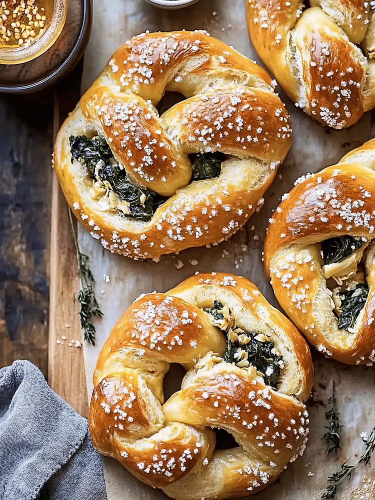 Spinach and Artichoke Stuffed Soft Pretzels You'll Love 4 Spinach and Artichoke Stuffed Soft Pretzels