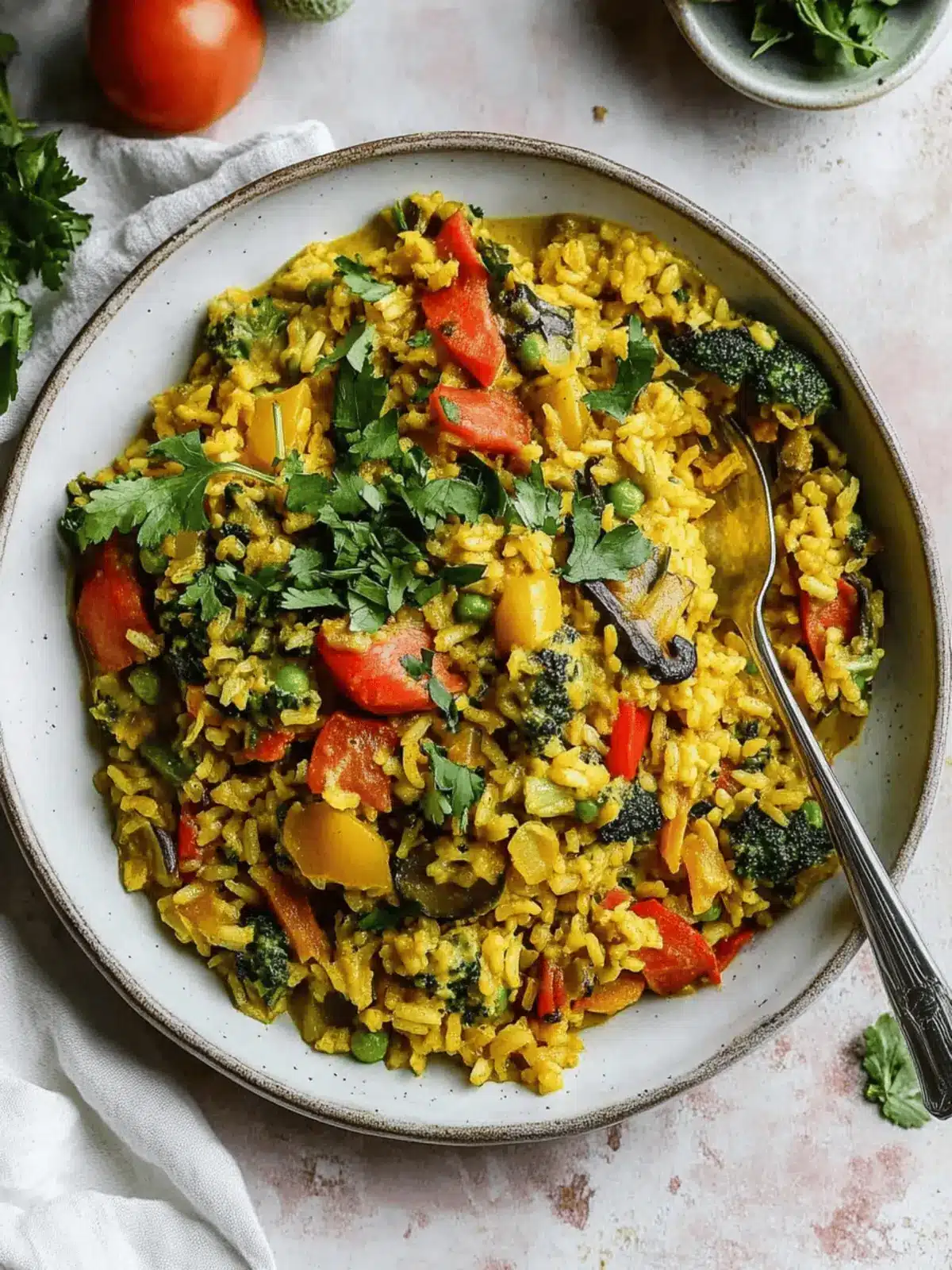 Creamy Coconut Curry Rice With Vegetables