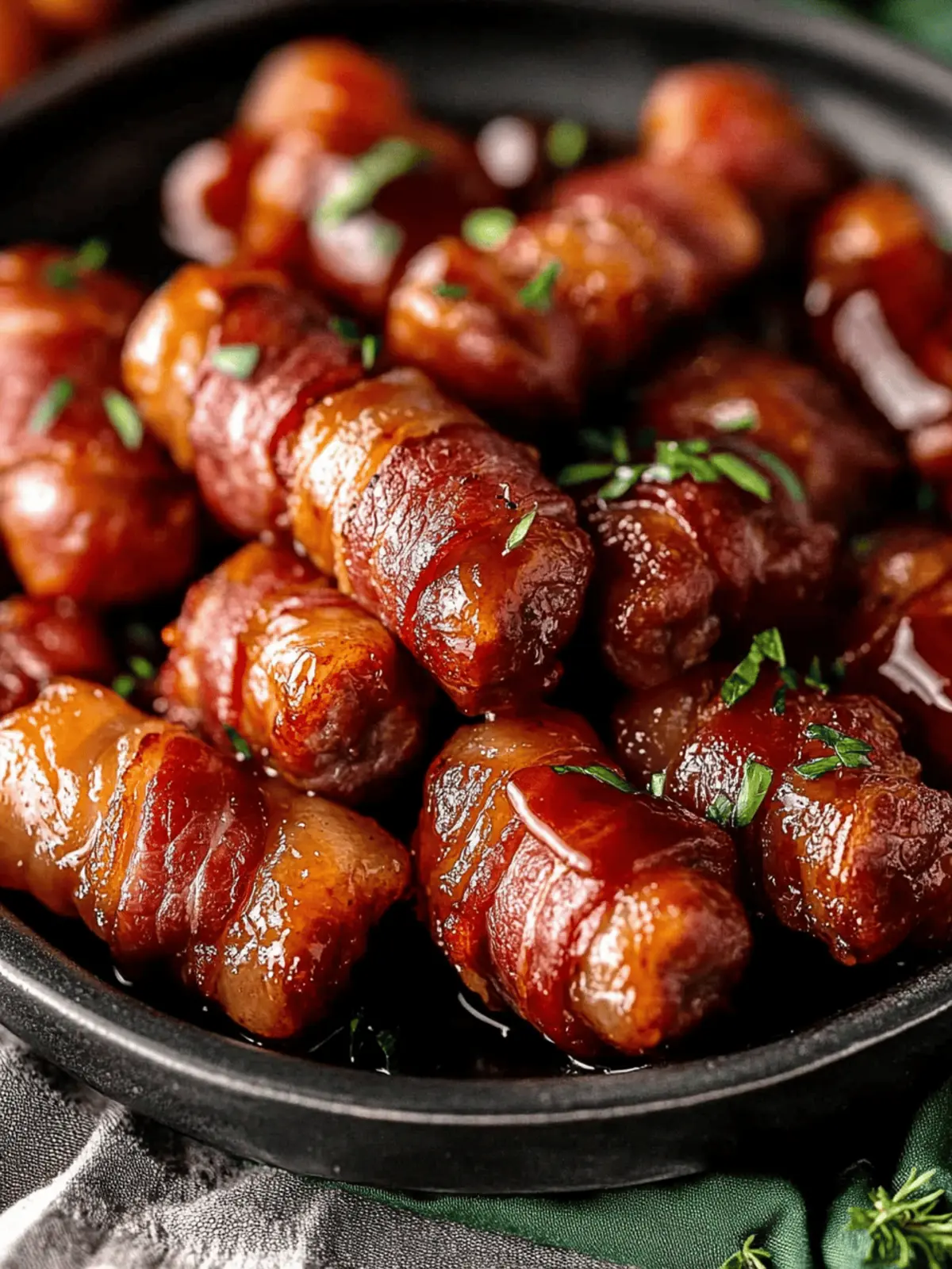 Honey Glazed Bacon Wrapped Smokies