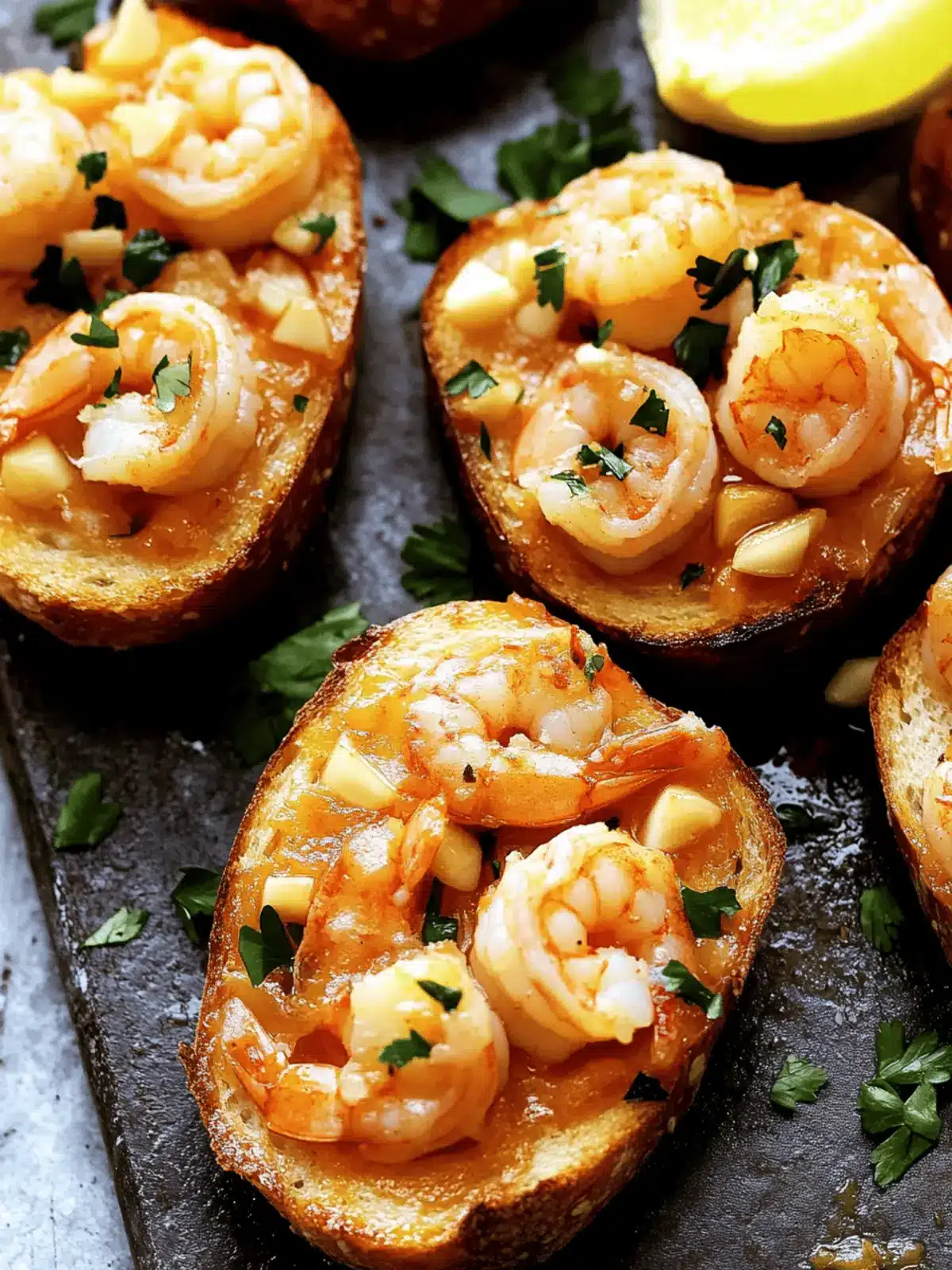 Sriracha Garlic Toasts with Shrimp for a Zesty Dinner Delight 3 Sriracha Garlic Toasts with Shrimp