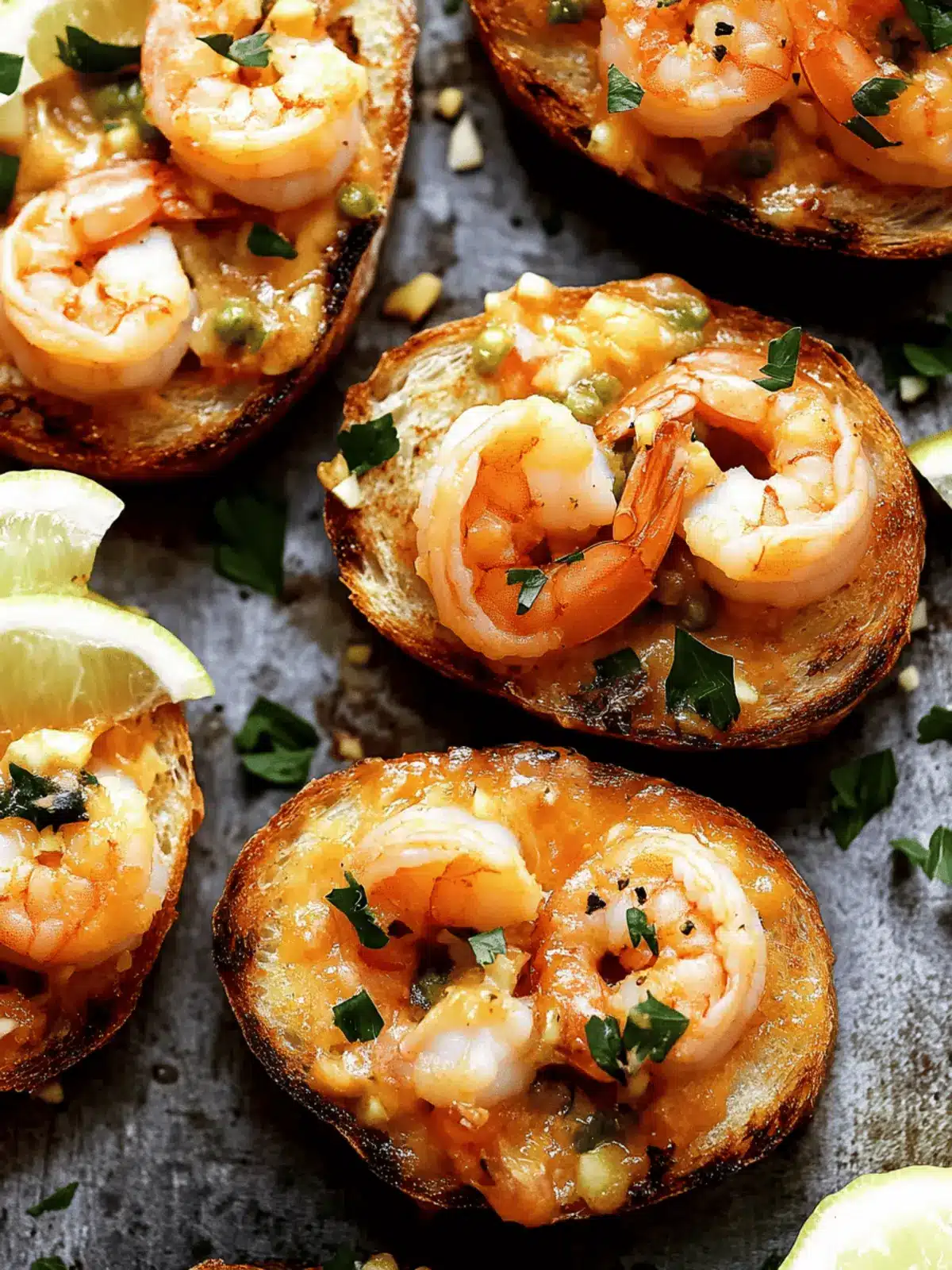 Sriracha Garlic Toasts with Shrimp for a Zesty Dinner Delight 2 Sriracha Garlic Toasts with Shrimp