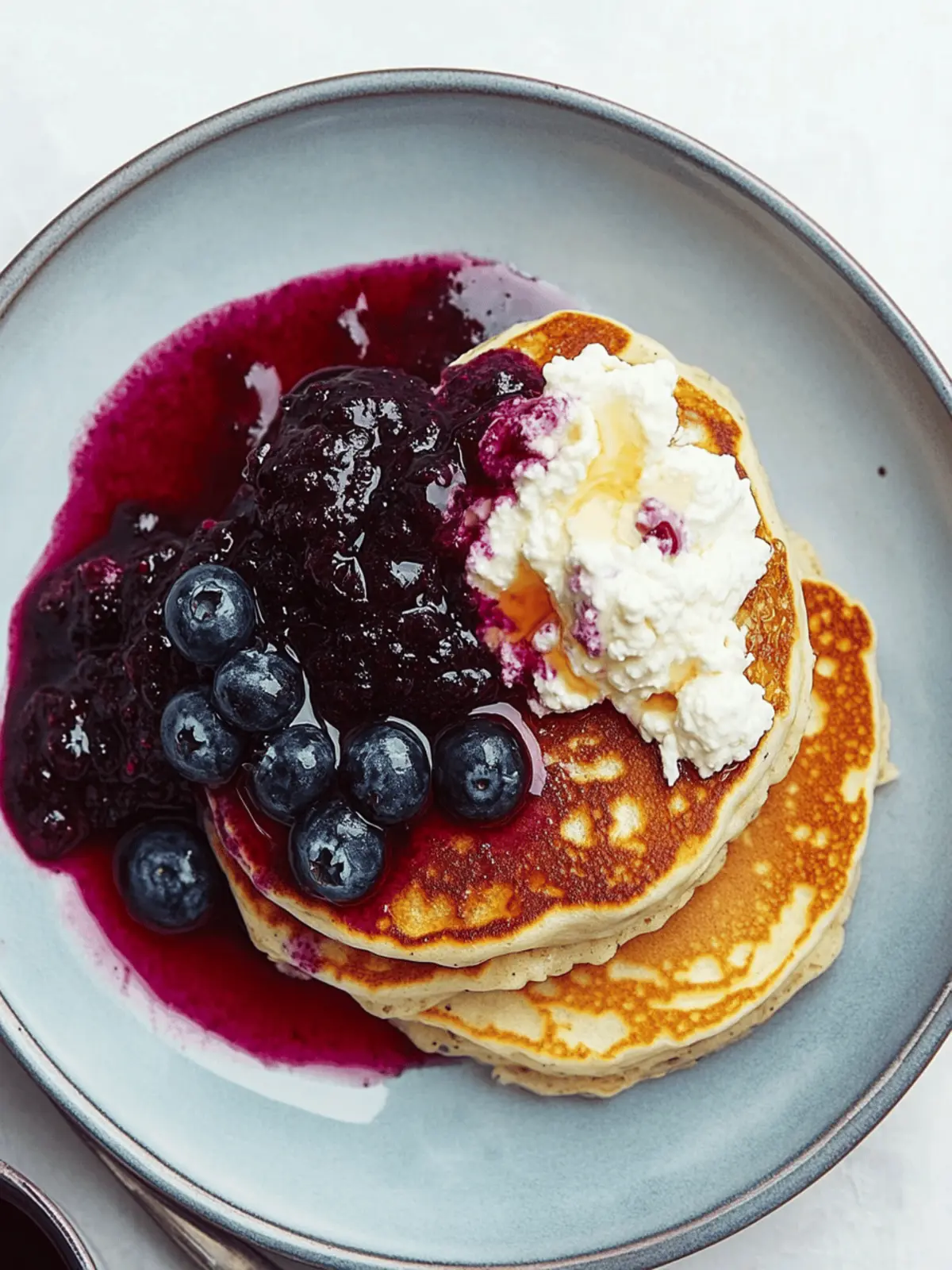 Luscious Ricotta Pancakes With Blueberry Compote Bliss 5 Ricotta Pancakes With Blueberry Compote