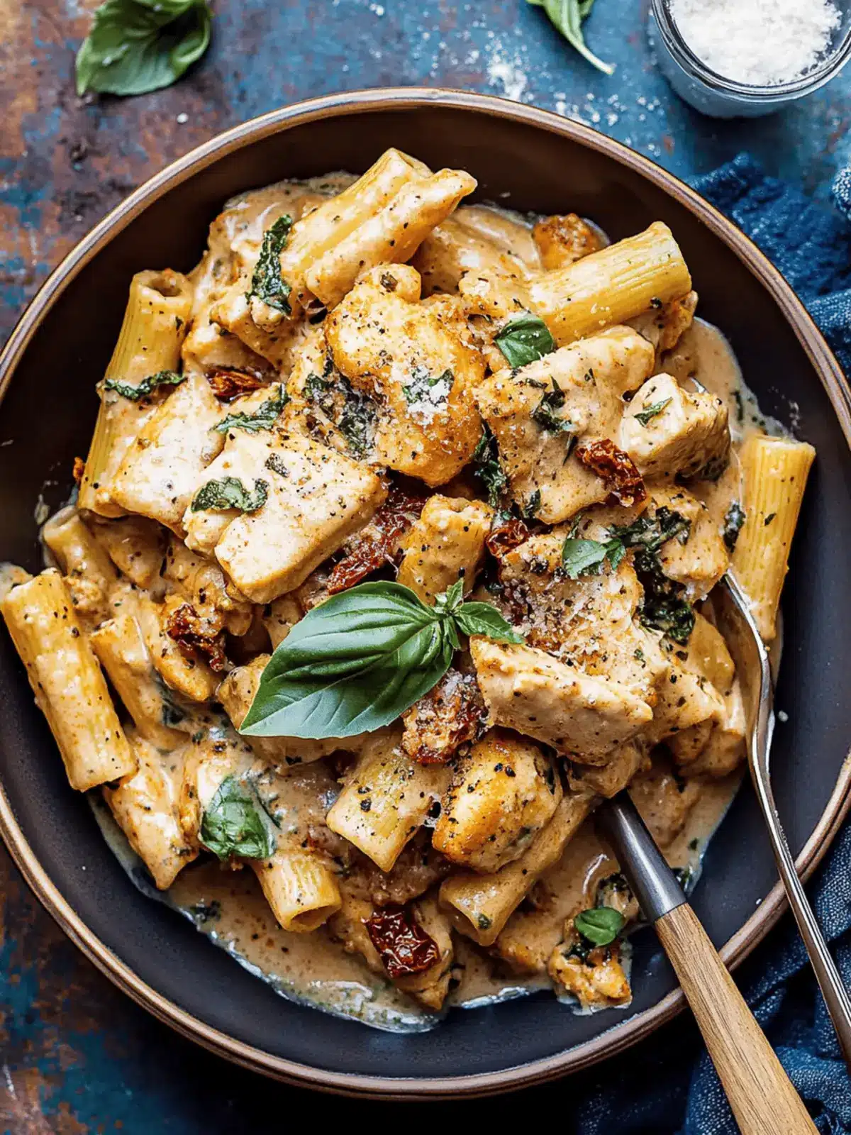 Creamy Sun-Dried Tomato Chicken Pasta.