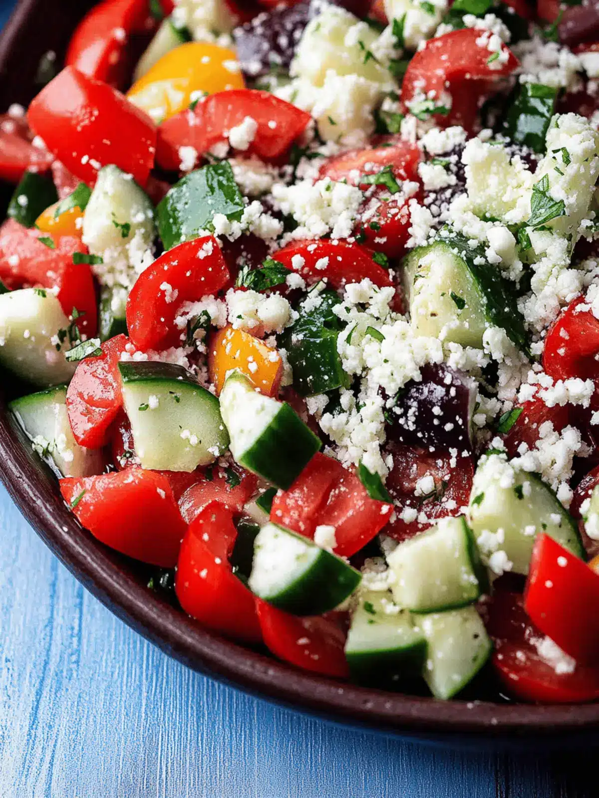 Create a Fresh Shopska Salad with Roasted Peppers and Tomatoes 5 Shopska Salad (Bulgarian Roast Pepper and Tomato Salad)