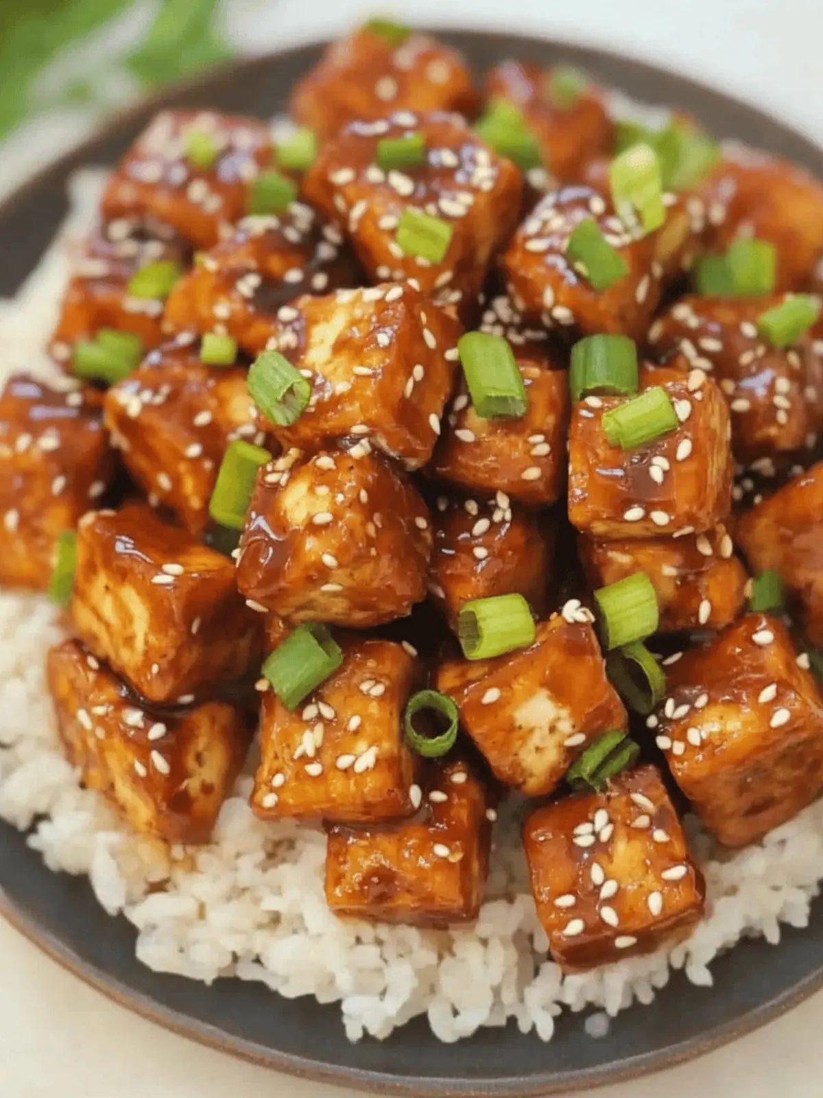 Sweet and Spicy Honey Garlic Tofu