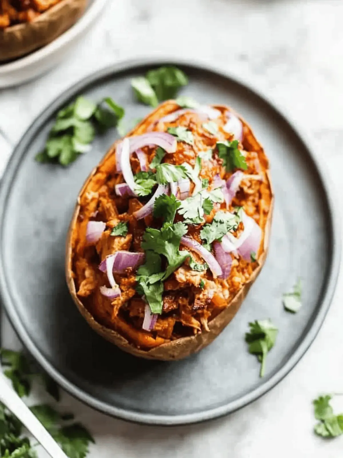 BBQ Chicken Stuffed Sweet Potatoes