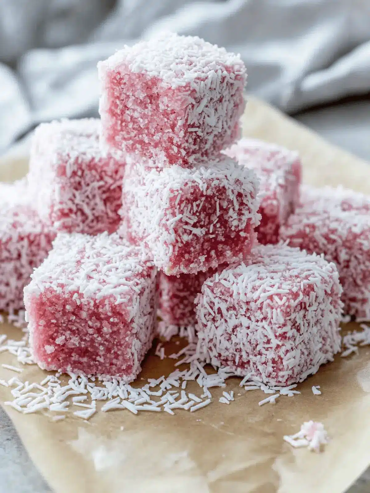 Delightful Pink Lamingtons: A Sweet Taste of Home 3 Pink Lamingtons (Pasti mir-Roża)