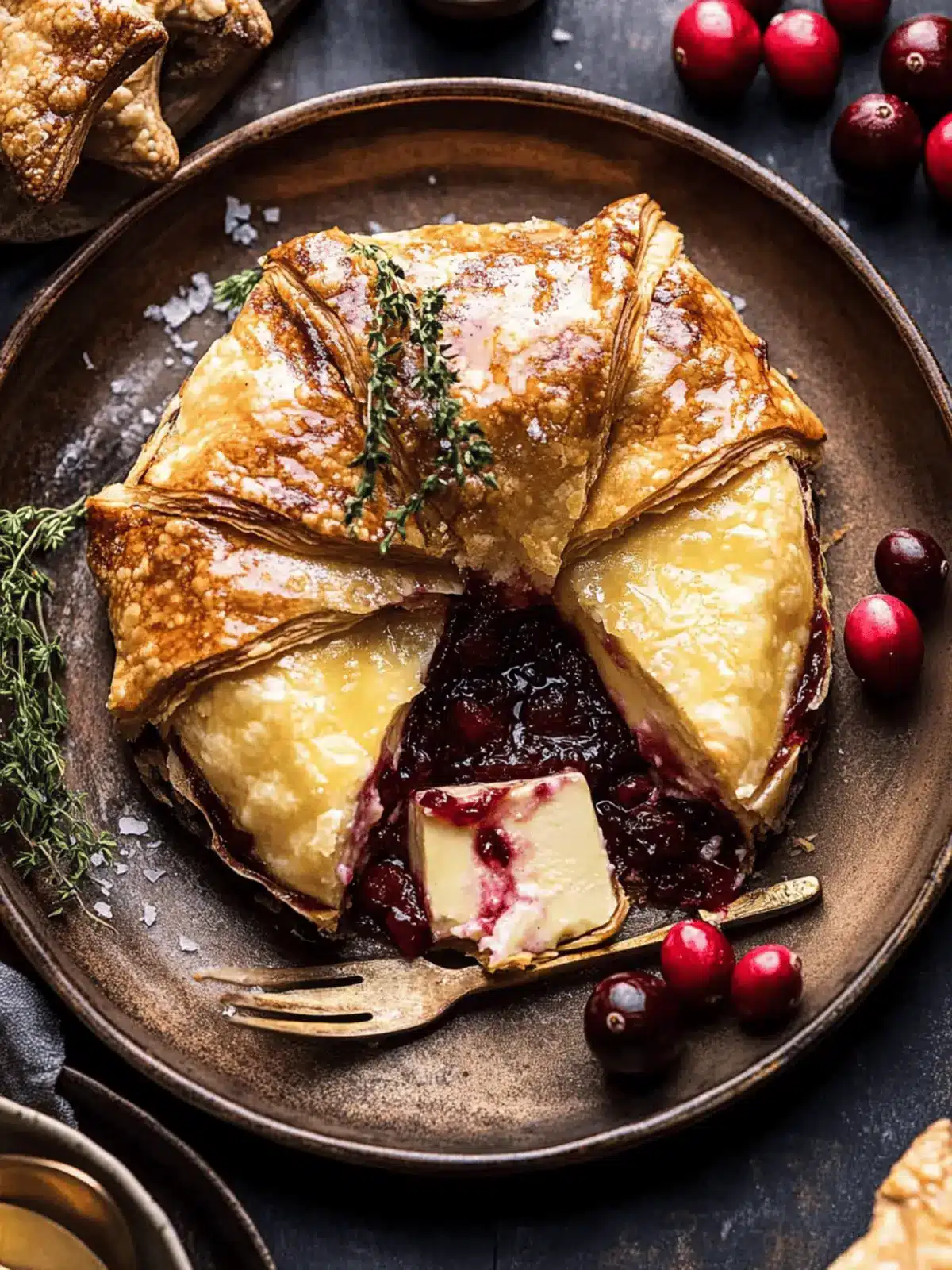 Pastry Wrapped Cranberry Baked Brie