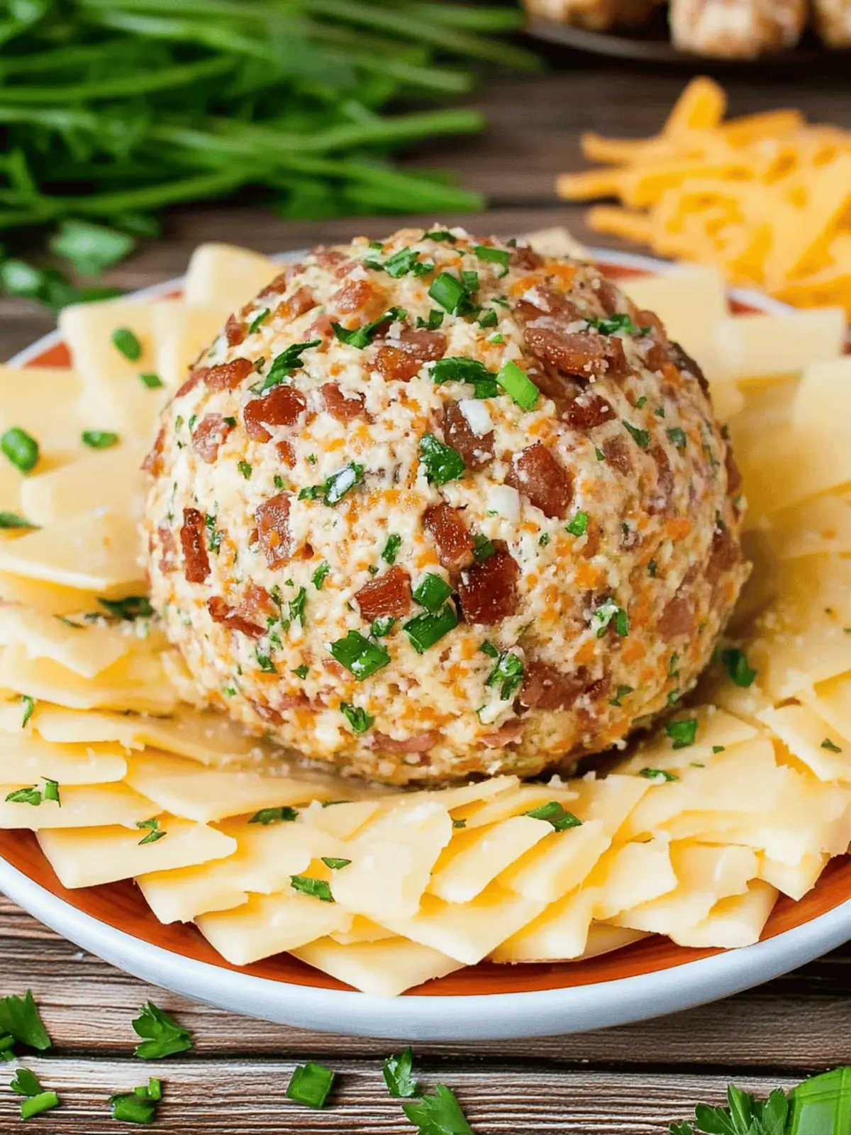 Bacon Ranch Cheese Ball (with cheddar cheese)