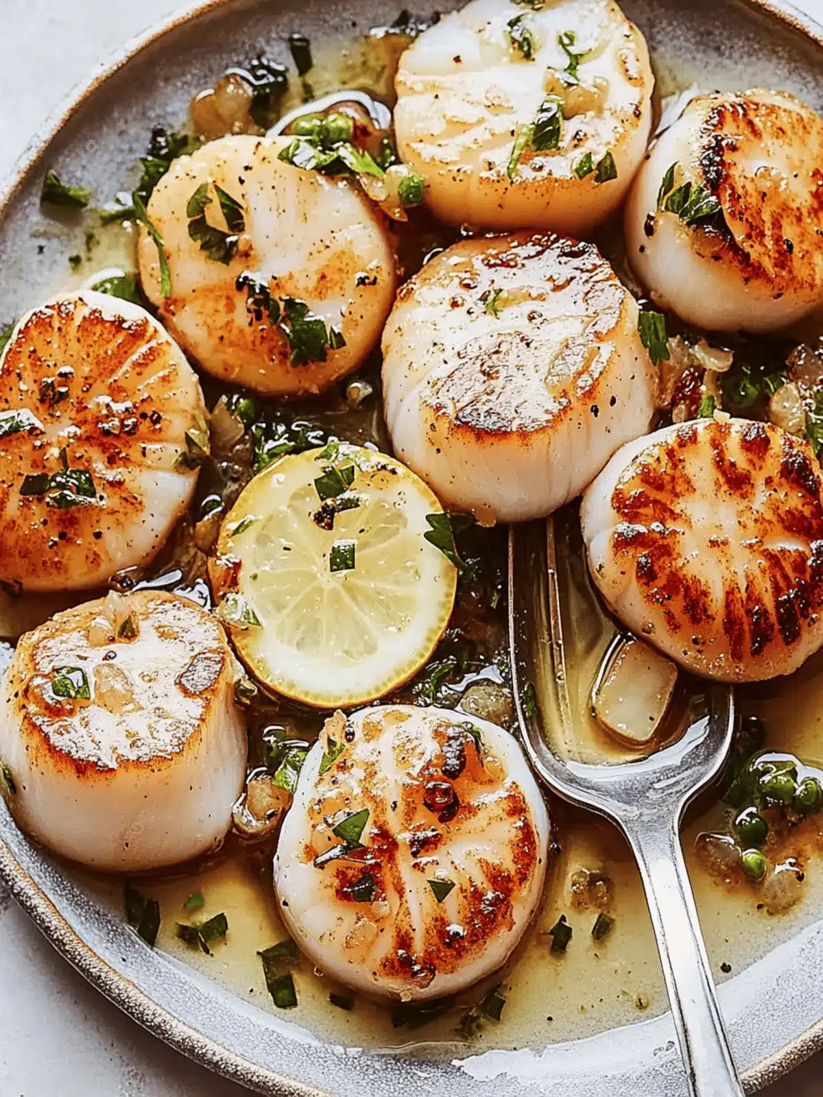Seared Scallops With Brown Butter and Lemon Pan Sauce