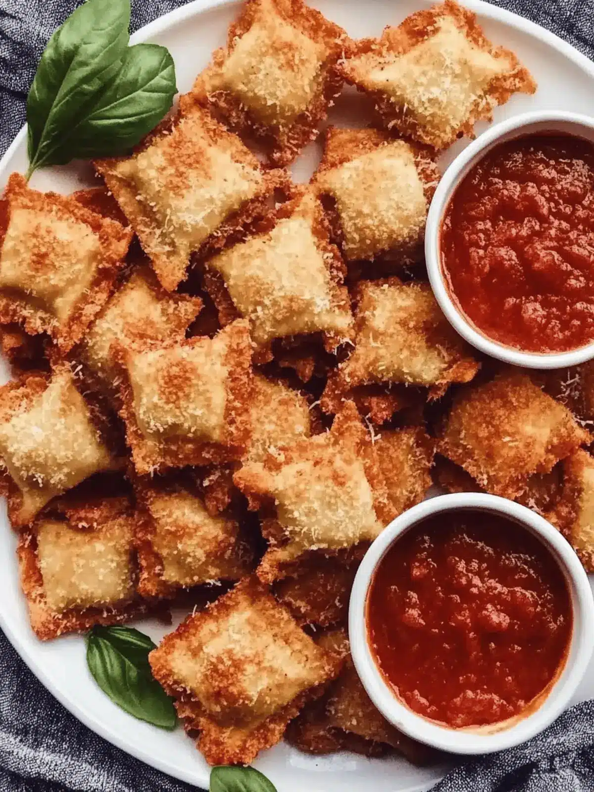 Crispy Fried Ravioli With Irresistible Marinara Sauce 2 Fried Ravioli With Marinara Dipping Sauce