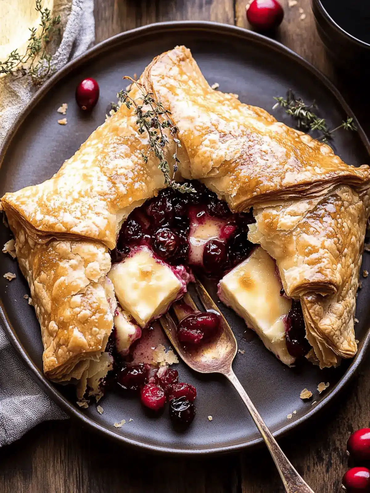 Pastry Wrapped Cranberry Baked Brie