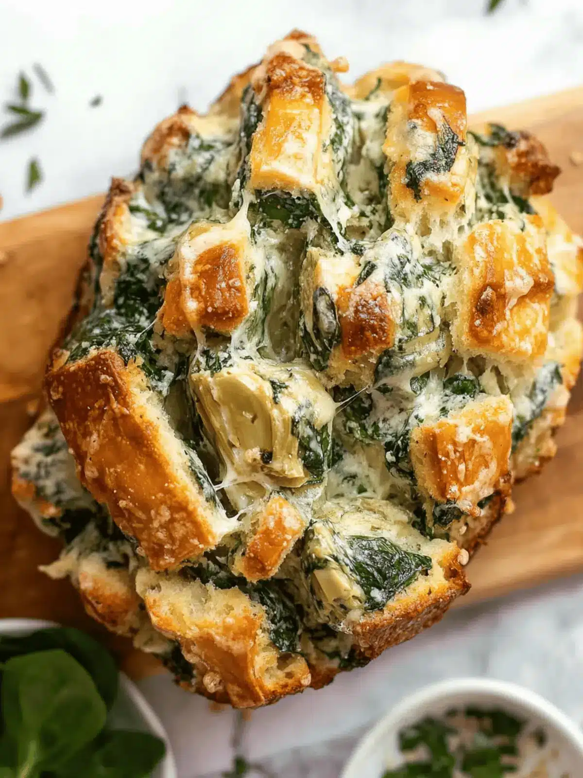 Irresistible Spinach Artichoke Pull-Apart Bread Recipe 4 Spinach Artichoke Pull-Apart Bread