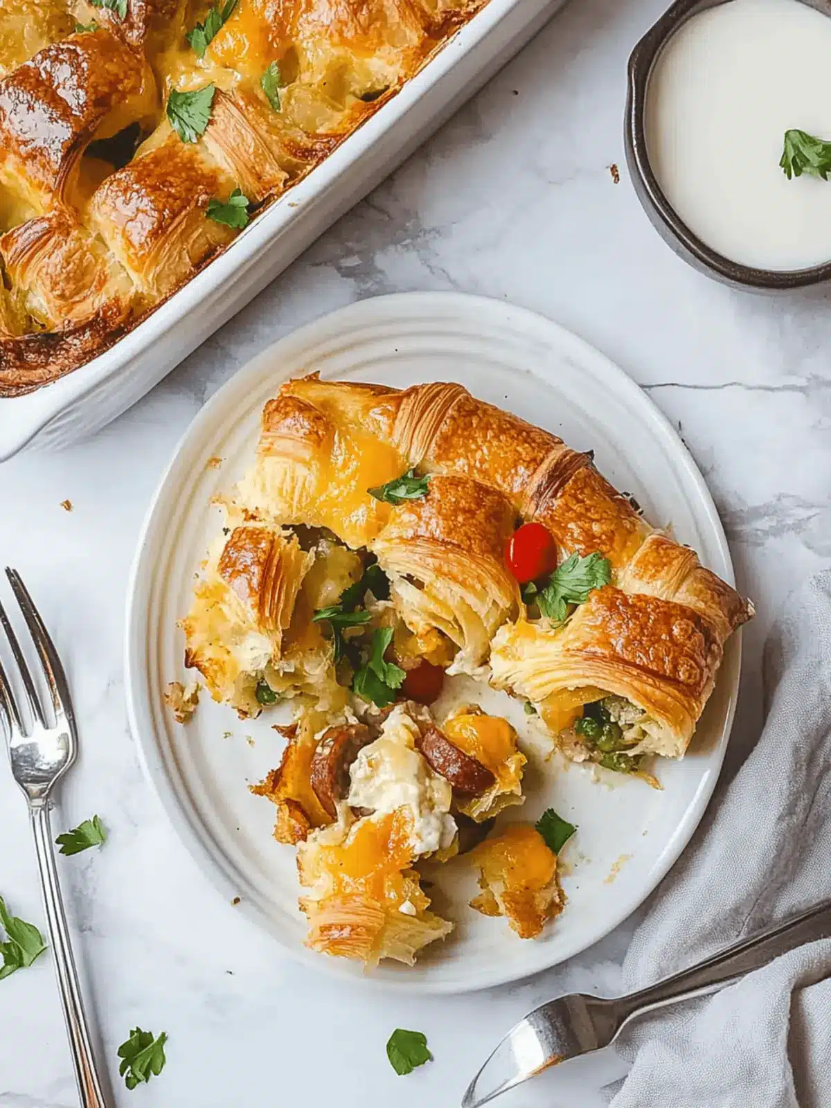 Croissant Breakfast Casserole with Sausage