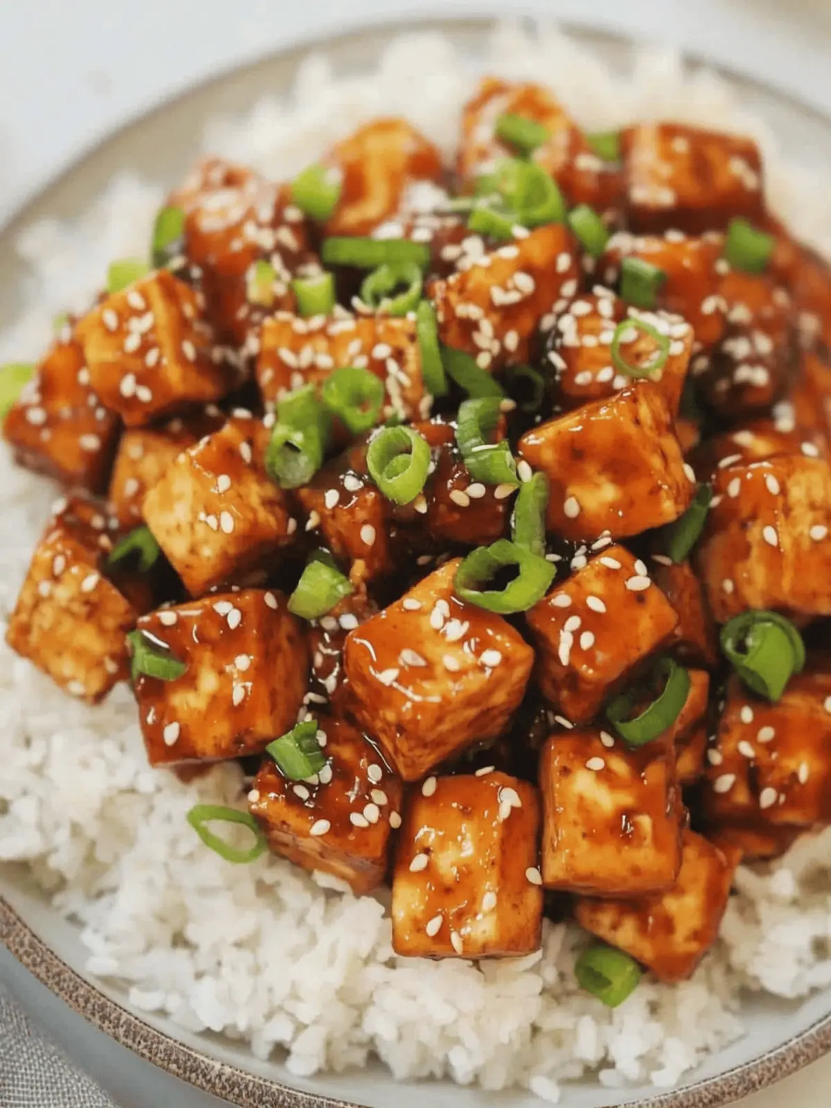 Sweet and Spicy Honey Garlic Tofu