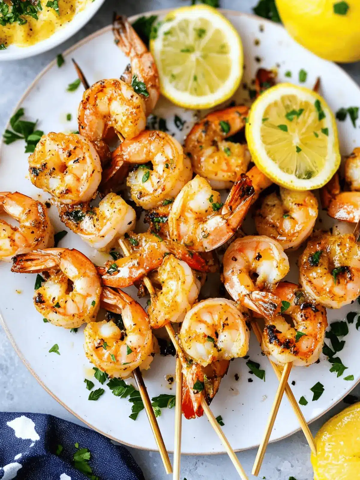 Cajun Garlic Butter Grilled Shrimp Skewers