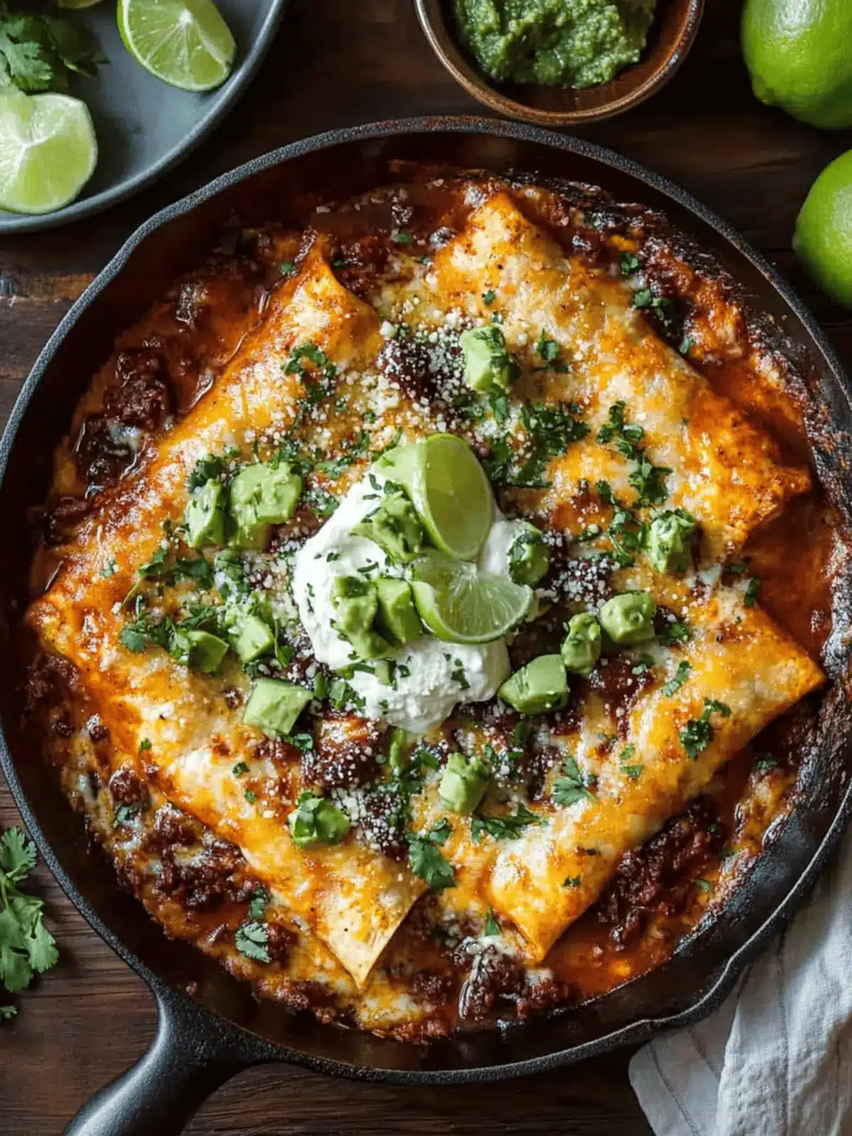 One Skillet Tex Mex Enchiladas