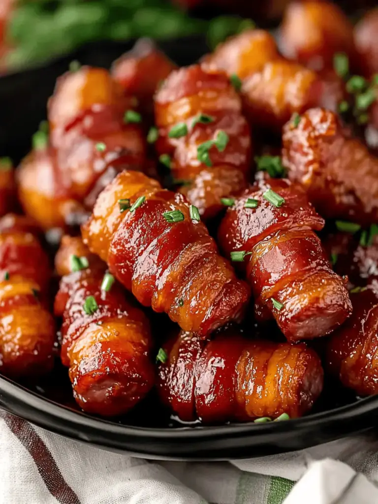 Honey Glazed Bacon Wrapped Smokies