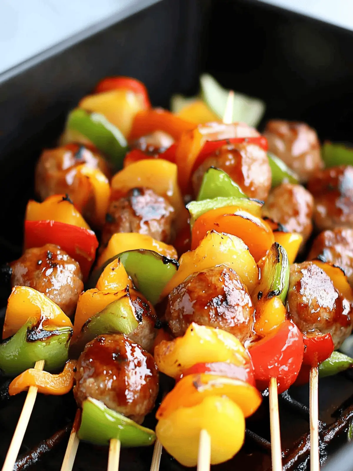 Sweet and Sour Meatball Kabobs: Grilled Goodness Awaits 3 Sweet and Sour Meatball Kabobs