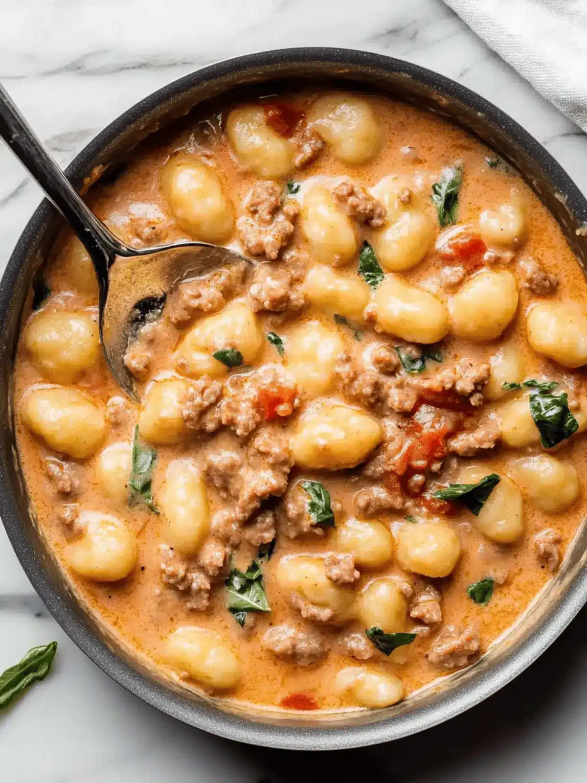 One Pan Creamy Gnocchi with Sausage
