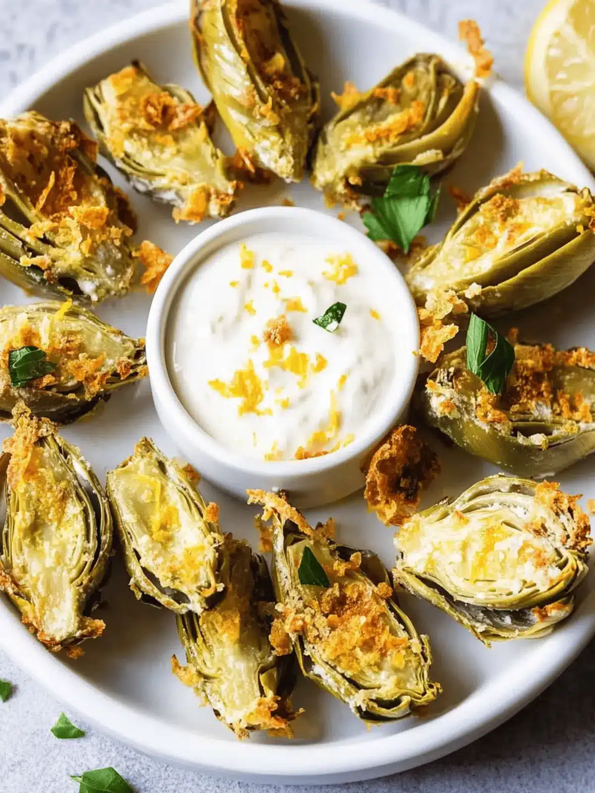 Crispy Roasted Artichoke Hearts with Parmesan and Lemon Mayo