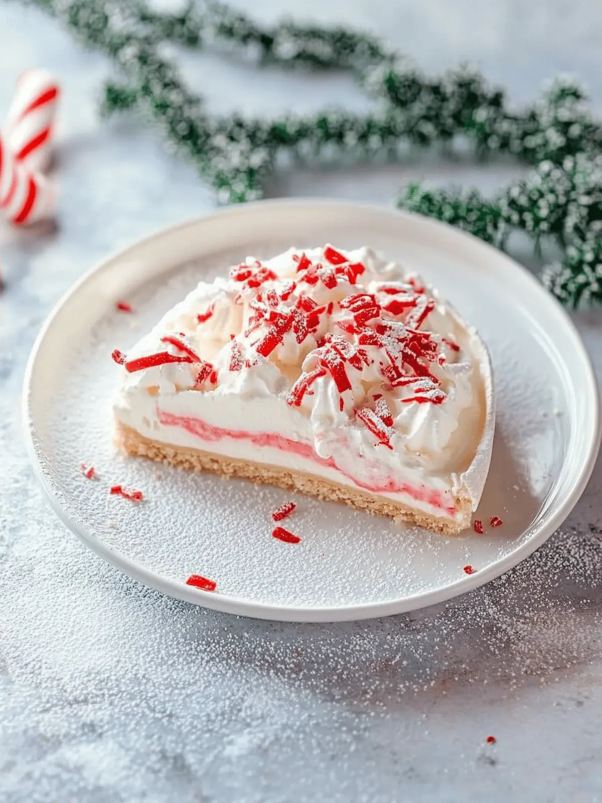 Peppermint Pavlova with White Chocolate Whipped Cream