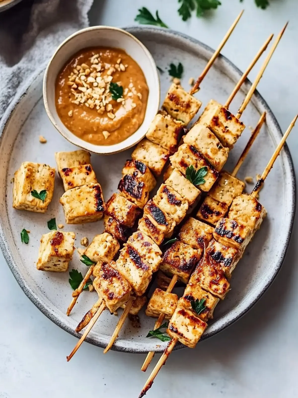 Thai Tofu Satay with Peanut Sauce