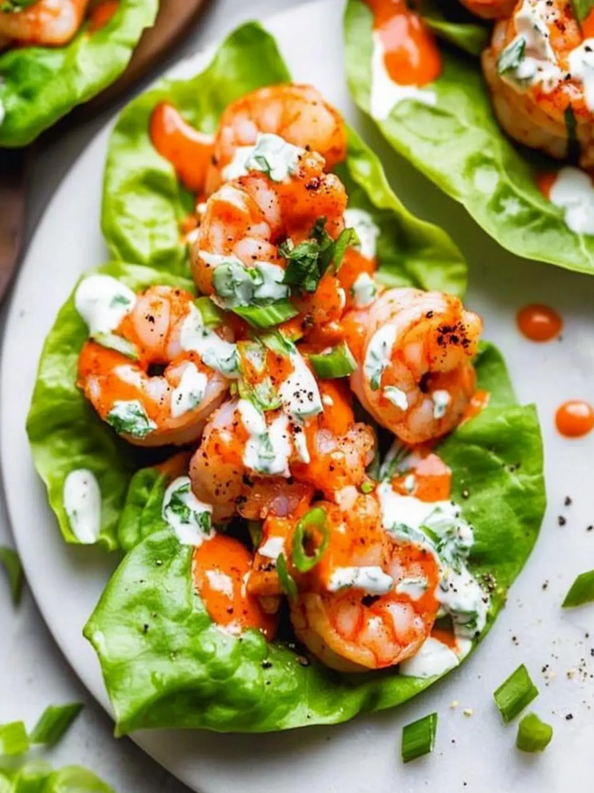 Buffalo Shrimp Lettuce Wraps