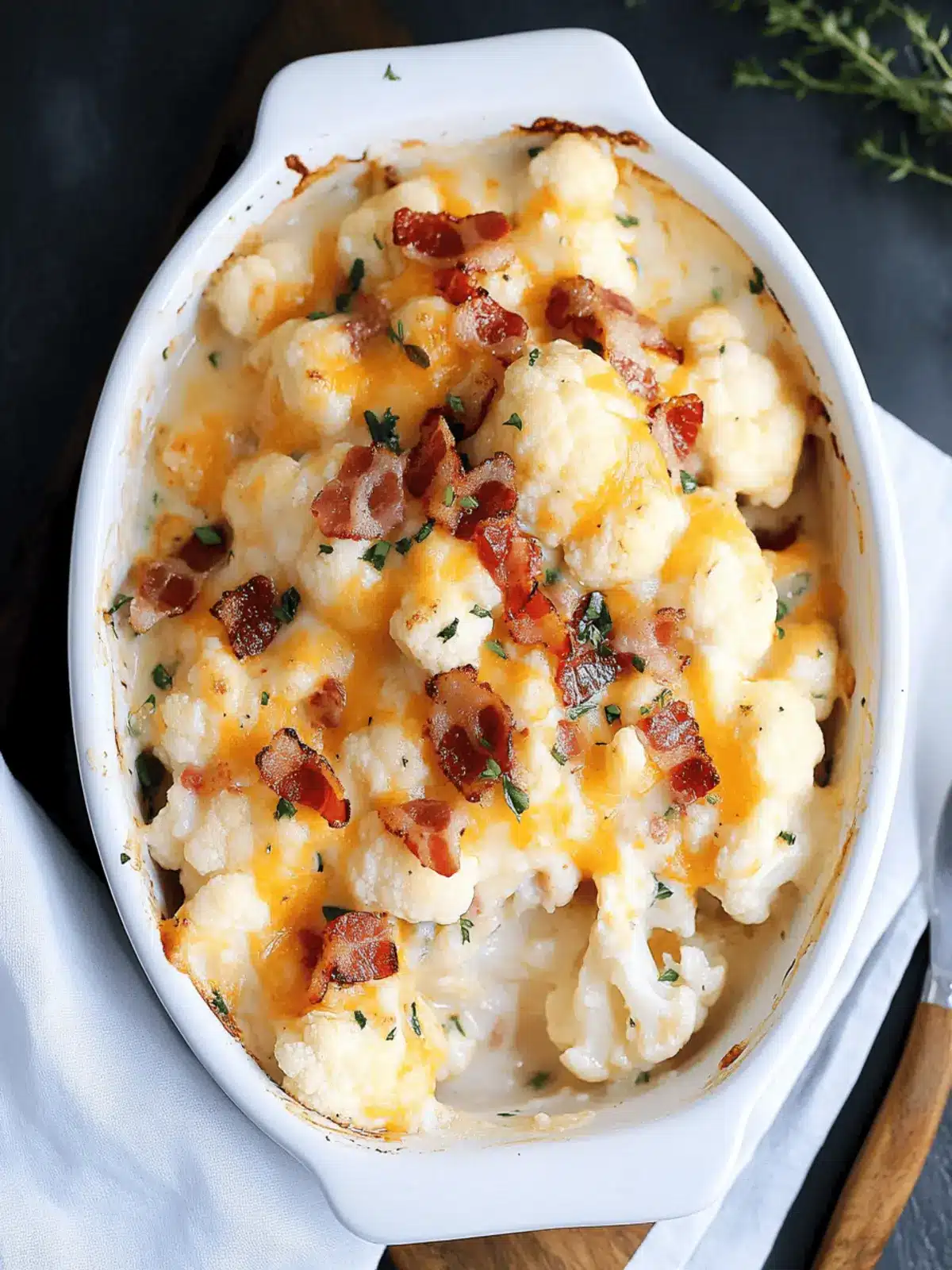 Cheesy Cauliflower with Bacon