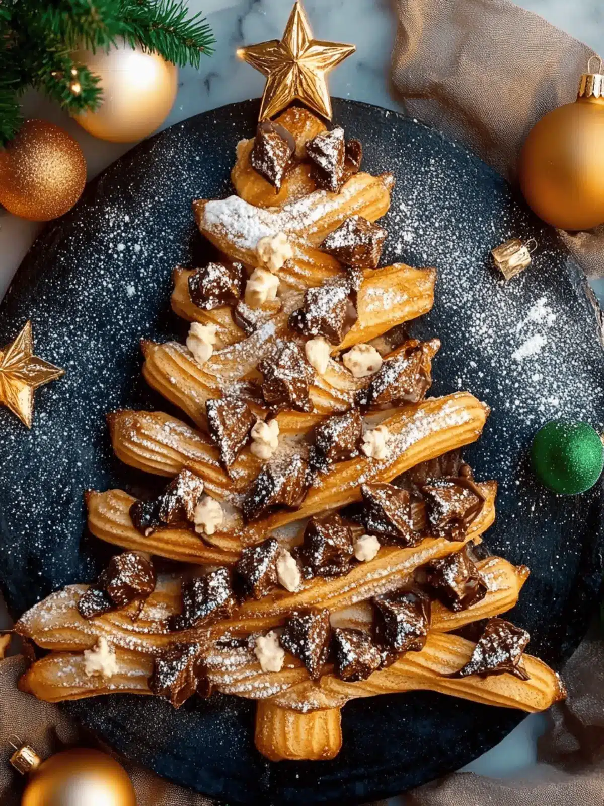 Churro Hazelnut Chocolate Christmas Tree