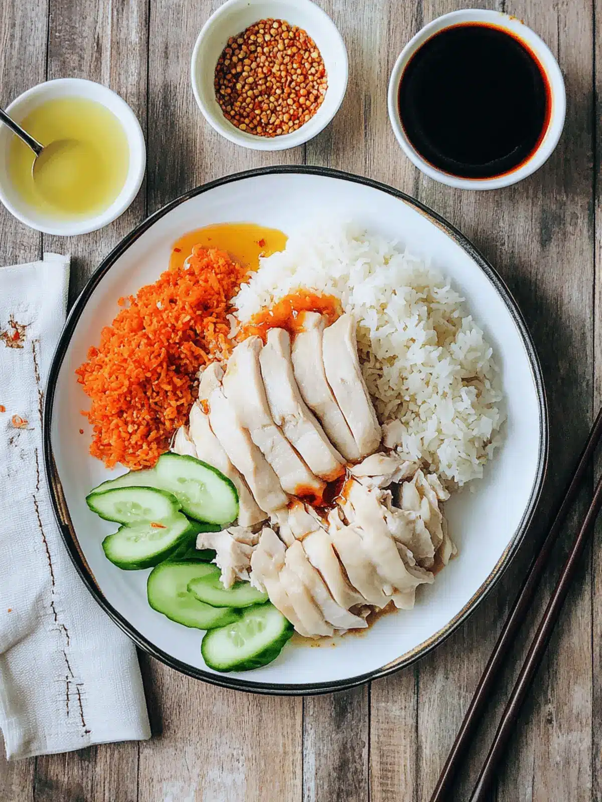 Irresistible Hainan Chicken Rice with Flavorful Sauces 3 Hainan Chicken Rice