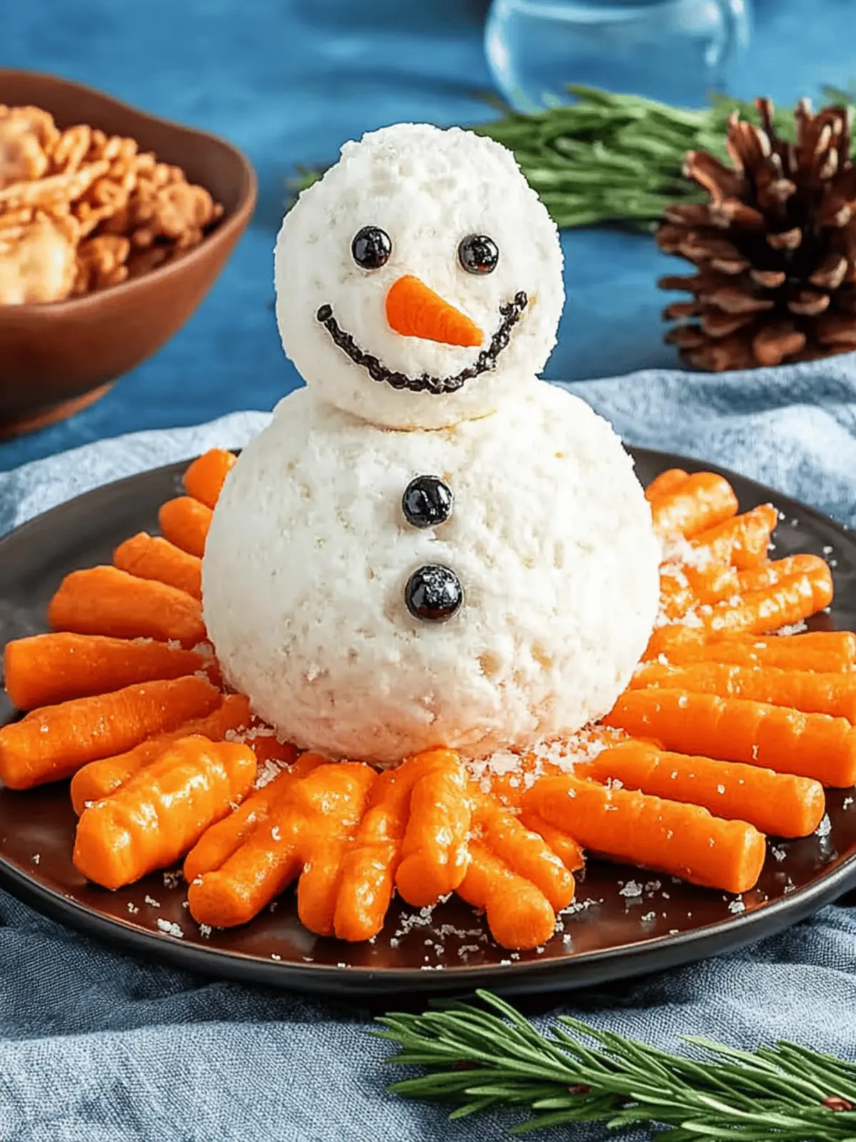 Creative Snowman Cheese Ball for Festive Gatherings 2 Snowman Cheese Ball