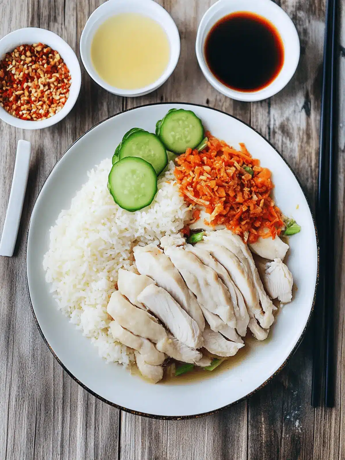Irresistible Hainan Chicken Rice with Flavorful Sauces 2 Hainan Chicken Rice