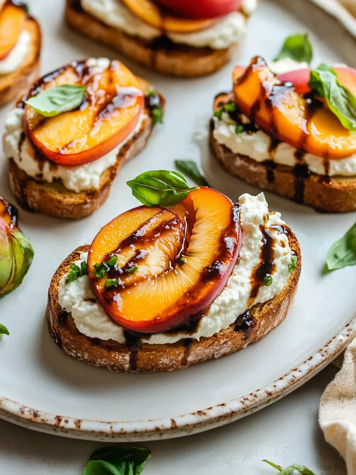 Whipped Ricotta Crostini with Juicy Peaches