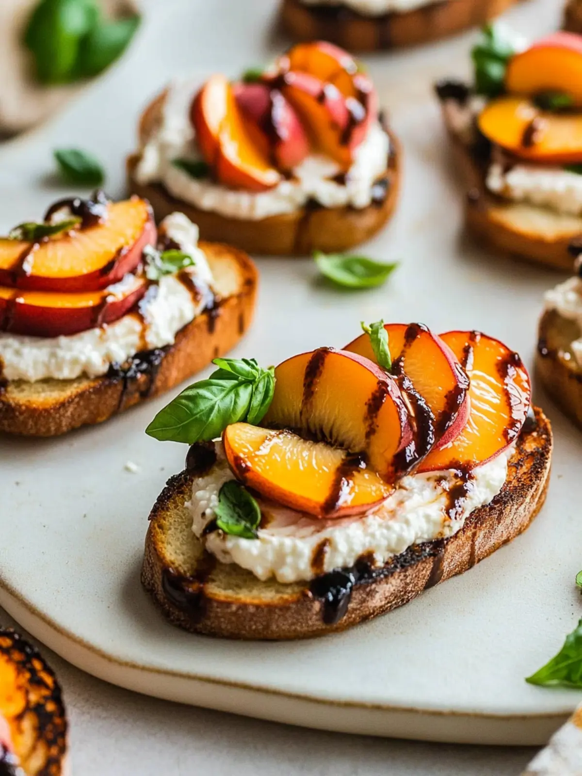 Whipped Ricotta Crostini with Juicy Peaches