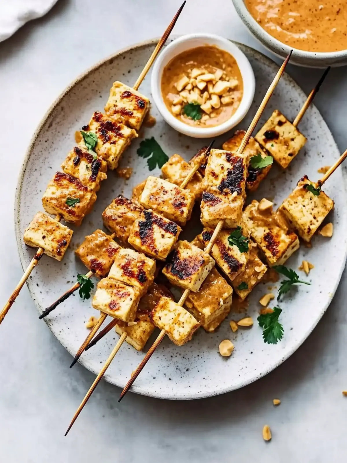 Thai Tofu Satay with Peanut Sauce