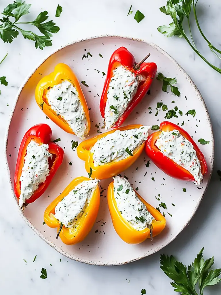 Everything Cream Cheese Stuffed Mini Peppers