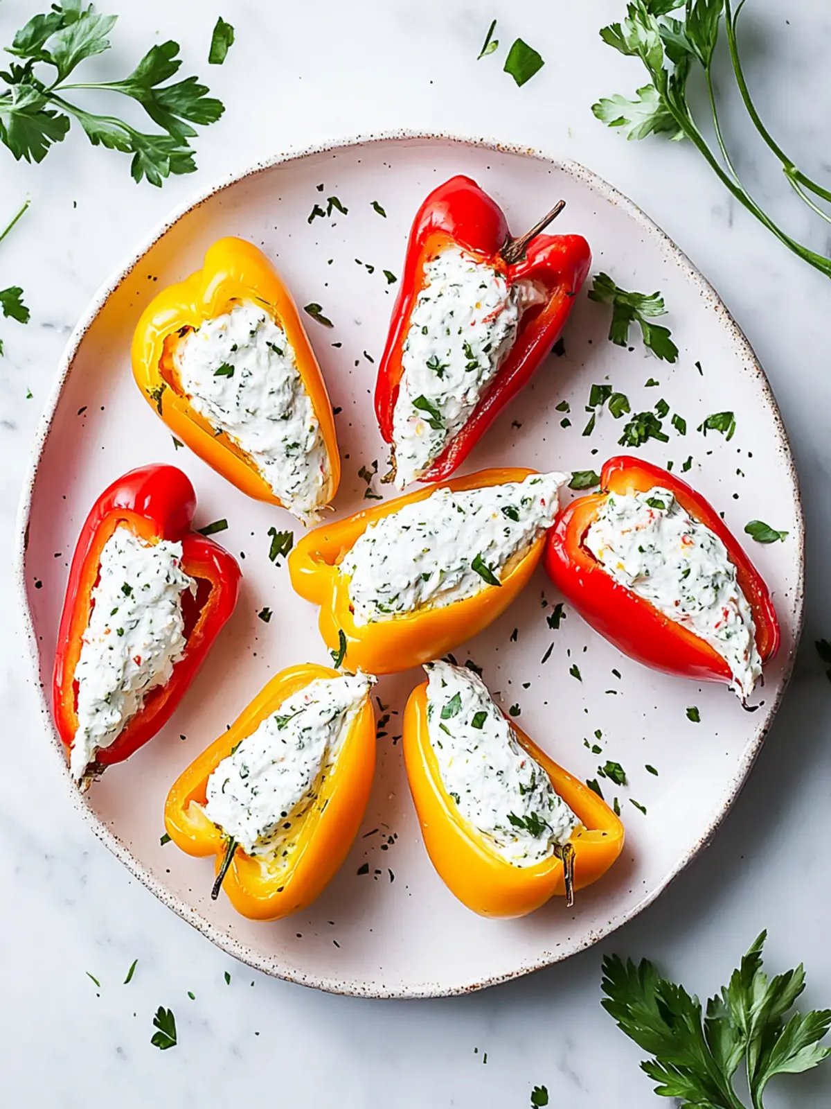 Everything Cream Cheese Stuffed Mini Peppers