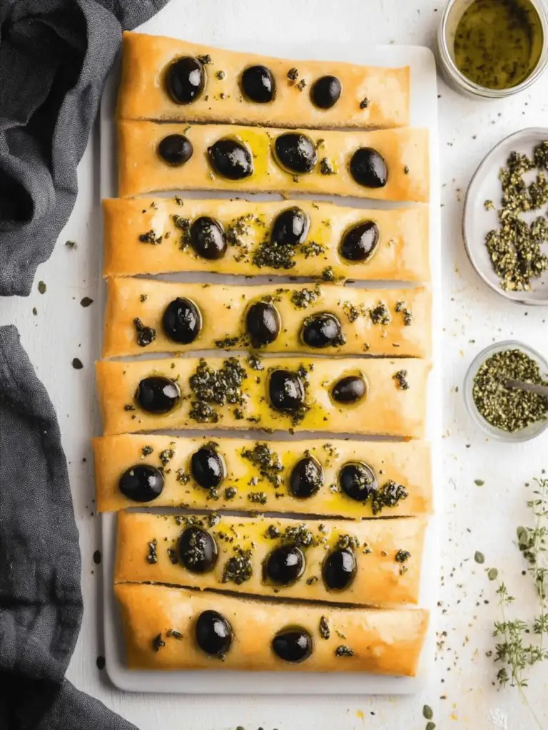 Focaccia with Herbs and Olives