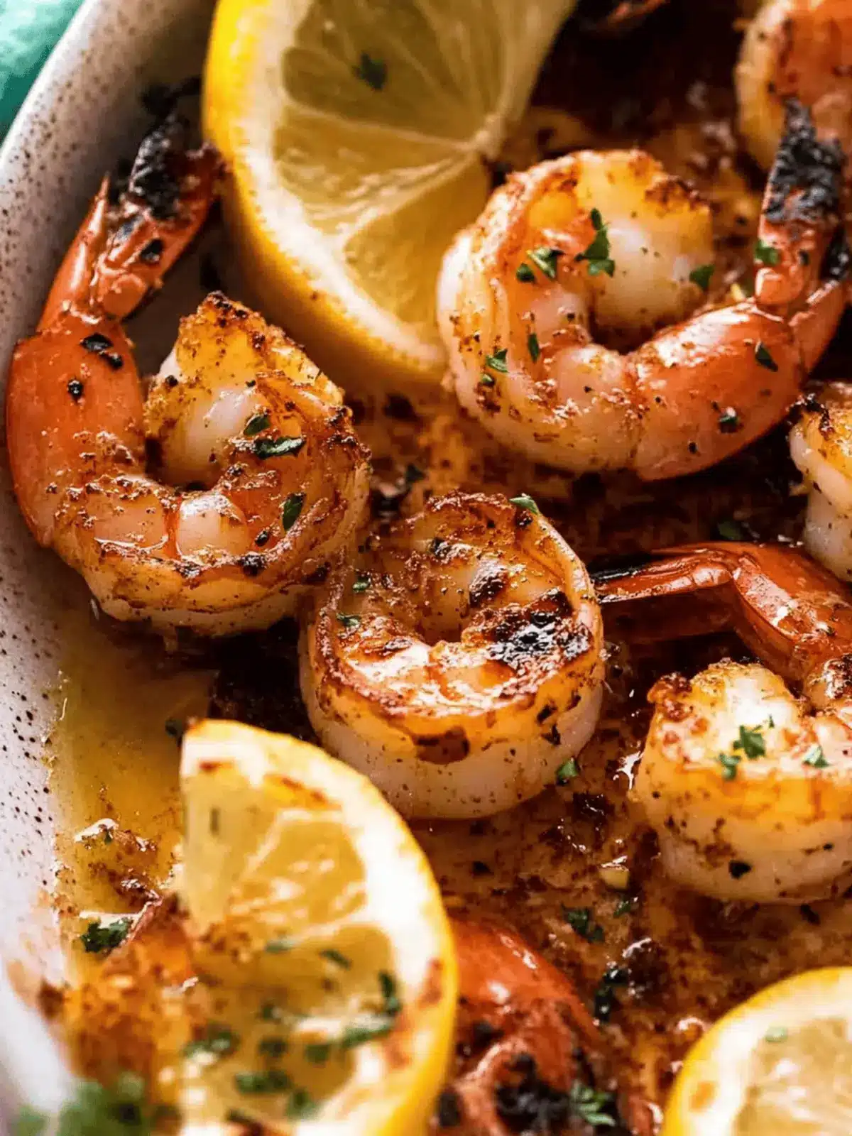 Crispy Grilled Shrimp (Prawns) with Lemon Garlic Butter
