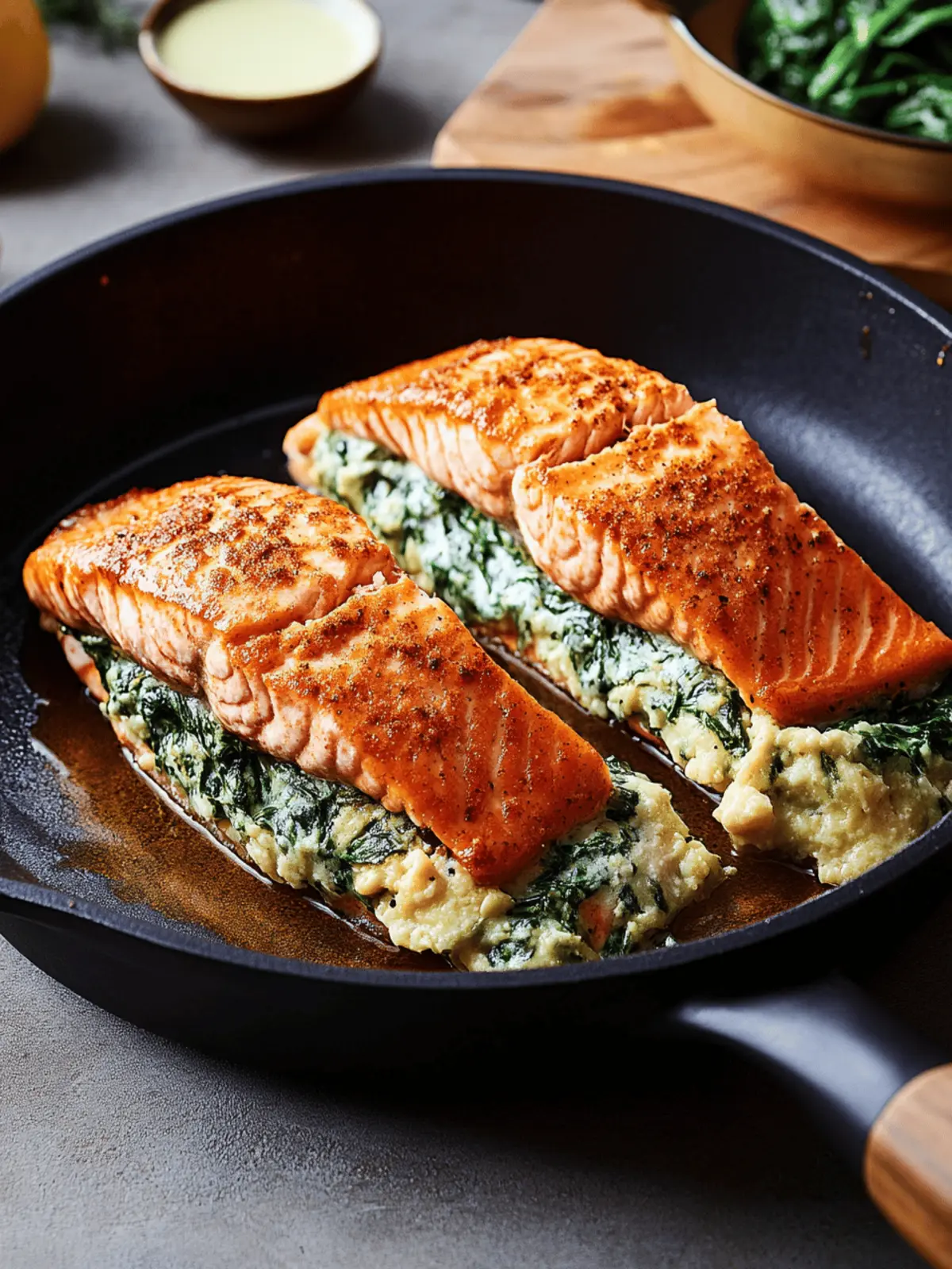 Creamy Spinach Stuffed Salmon for a Flavor-Packed Dinner 2 Creamy Spinach Stuffed Salmon