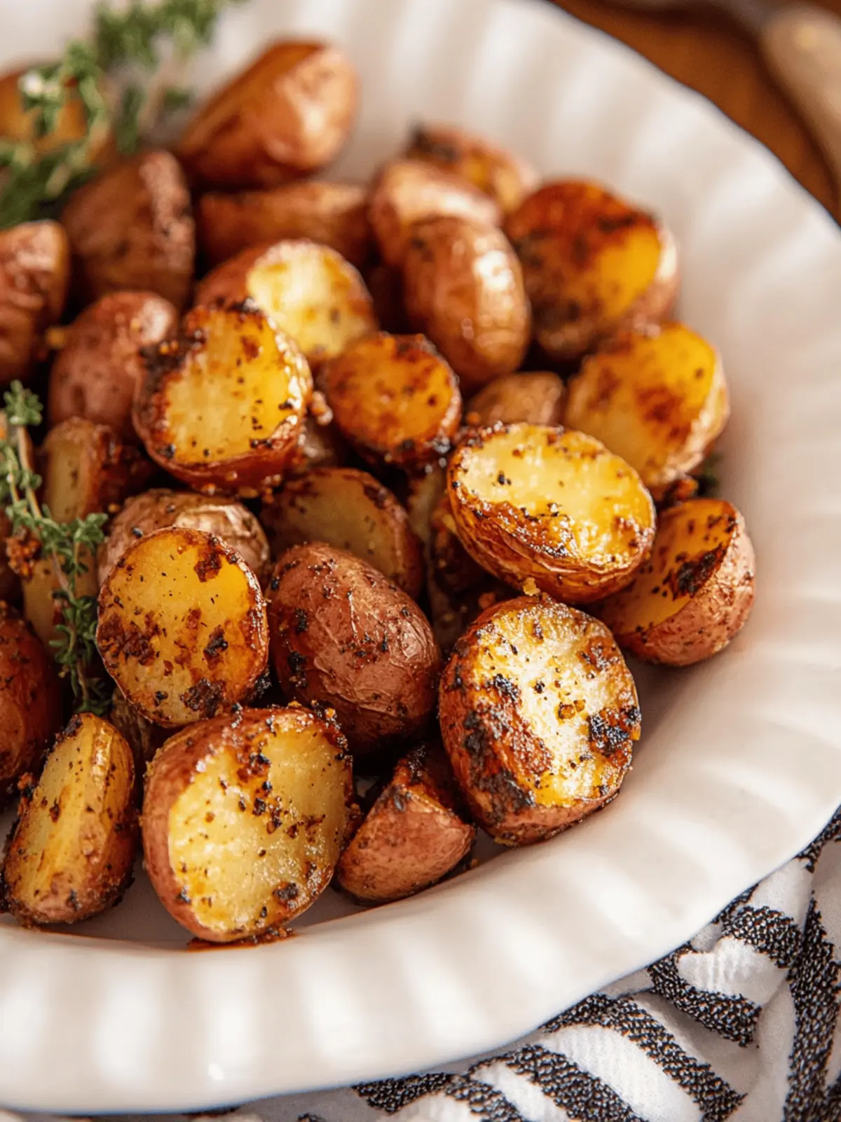 Sweet and Savory Roasted Baby Potatoes with Honey Mustard 2 Roasted Baby Potatoes (with Honey Mustard)