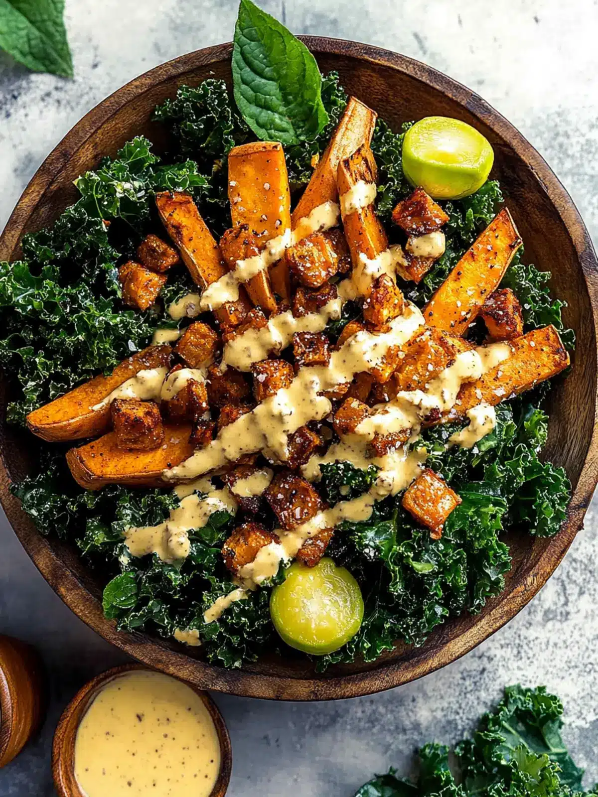 Delicious Sweet Potato Kale Salad with Creamy Honey Mustard Dressing 4 Sweet Potato Kale Salad with Creamy Honey Mustard Dressing
