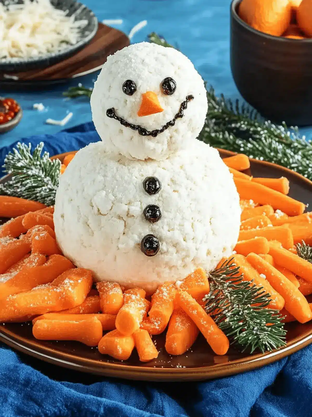 Creative Snowman Cheese Ball for Festive Gatherings 3 Snowman Cheese Ball
