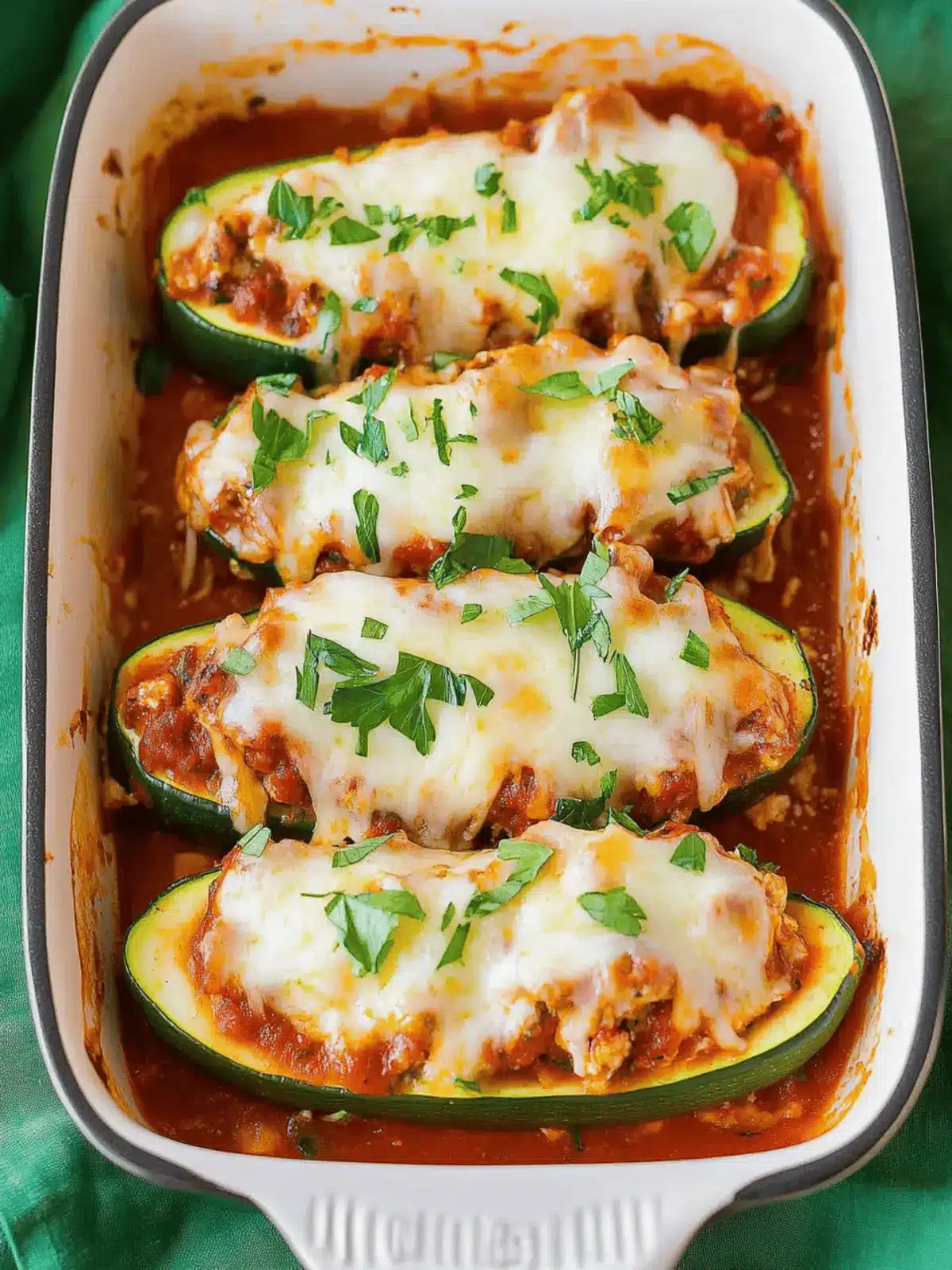 Lasagna Stuffed Zucchini Boats