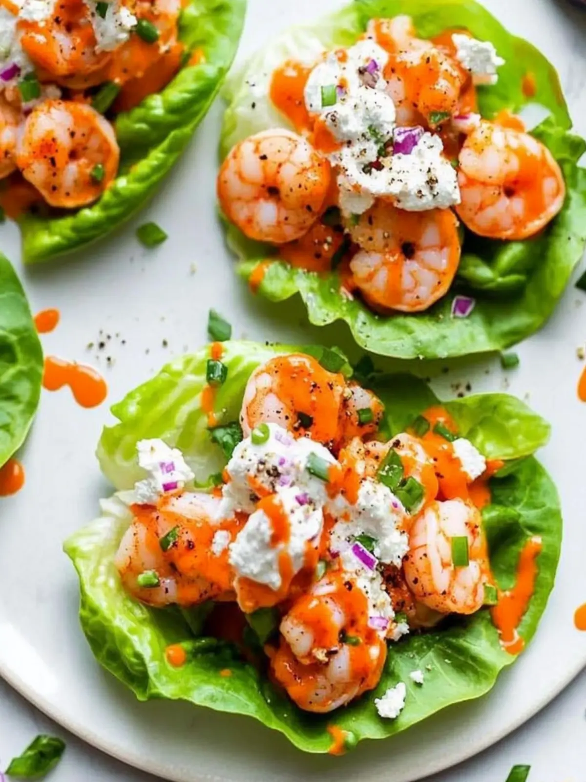 Buffalo Shrimp Lettuce Wraps