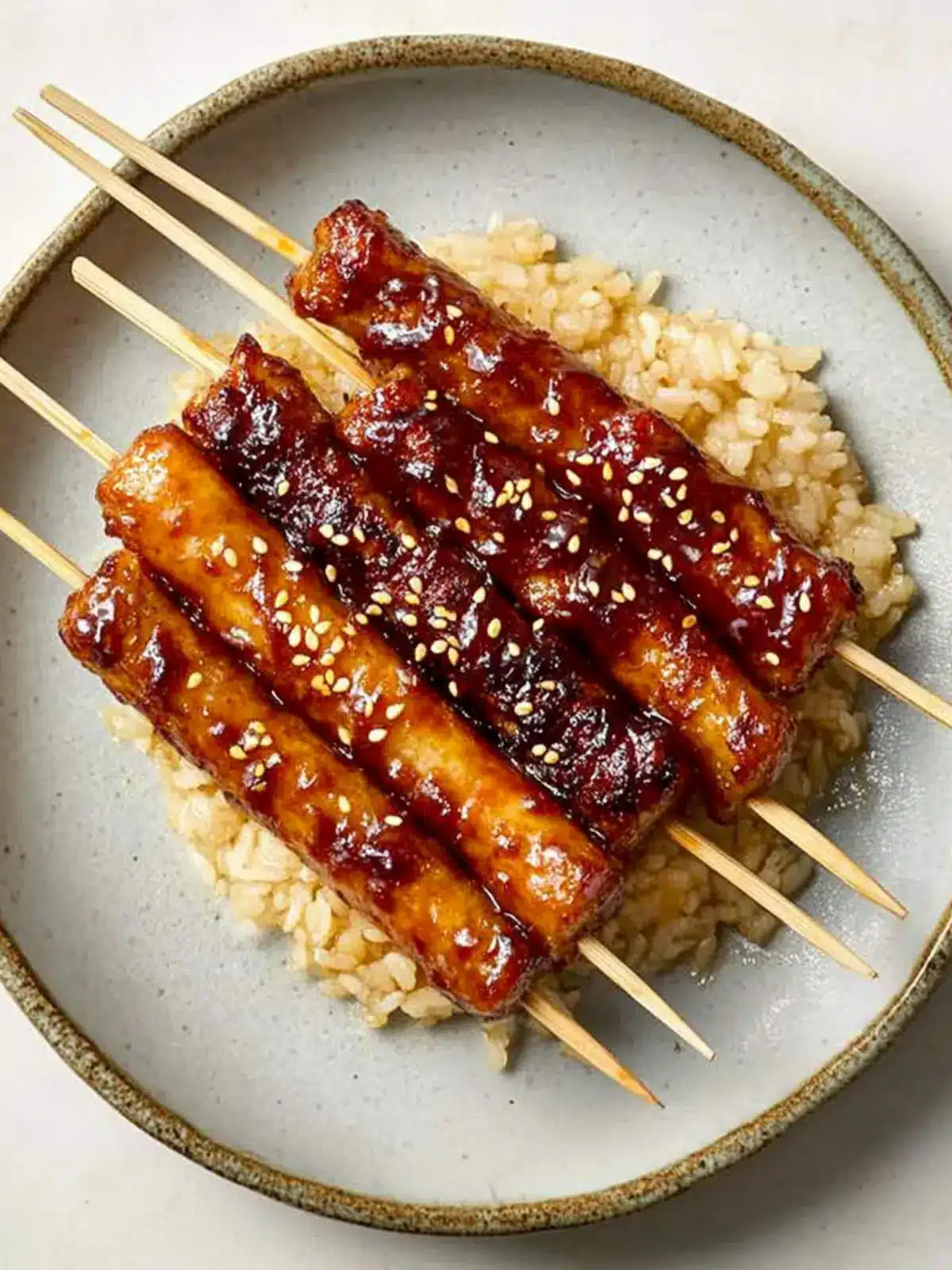 Korean Rice Cake and Sausage Skewer